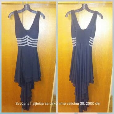 trenerke s: Crna svecana haljinica sa cirkonima — 1