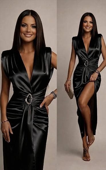 Elegantna večernja haljina od satenskog materijala - Model