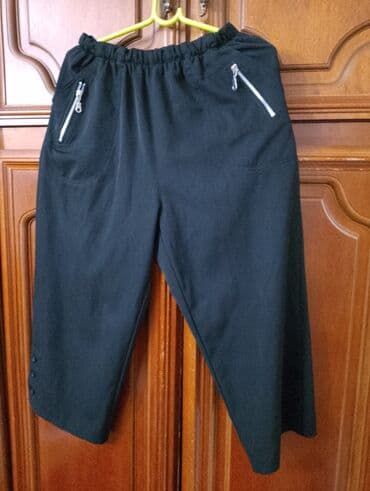 eko koza pantalone: 2XL (EU 44), Saten, bоја - Crna — 1