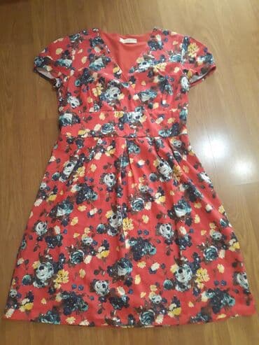 kaftan haljine za plazu new yorker: XL (EU 42), color - Red, Cocktail, Short sleeves — 1