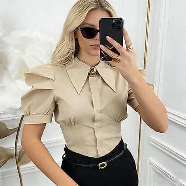 lacoste košulje: Elegantna ženska košulja sa kratkim rukavima i puf detaljima 2200 din — 4