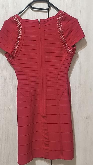 Skirts: Crvena herve leger haljina s kratkim rukavima s/m - Model: pripijena — 3