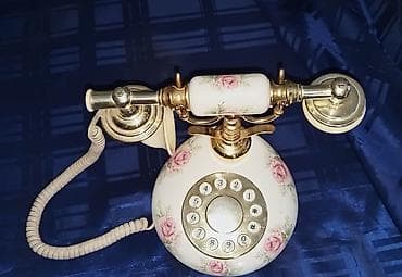 Pegle za veš: Retro fiksni telefon sa cvetnim motivima i zlatnim detaljima - Tip — 7