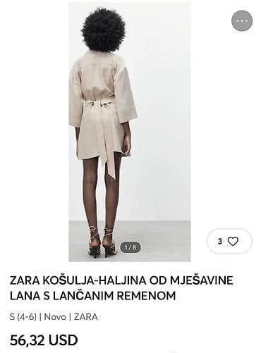 pull: ZARA haljina od mešavine lana sa lančanim kaišem, S velićine a — 4