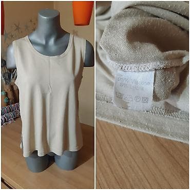 Topovi: Bezrukavni bež top/majica bez rukava - Veličina: L–XL - Dužina: 56 cm — 2