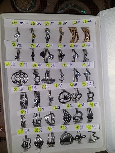 srebrna pismo torba: Set prstenova – modni nakit od nerđajućeg čelika - Veliki izbor — 2