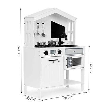 dodaci za deciju kuhinju: DRVENA KUHINJA BELA – ECO TOYS Šifra proizvoda: PLK563W-250 Opis: - — 5