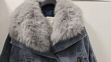 Pantalone, Farmerke, Šortsevi: Teksas jakna sa krznom - Kratki, boxy kroj od plavog teksasa - Bogat — 3