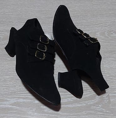 alexander mcqueen cipele: Crne ženske cipele sa otvorenom petom i niskom blok potpeticom — 1