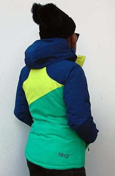 Ženska obuća: Zimska/ski jakna – žensko - Trobojni dizajn: tamnoplava, limeta i — 4