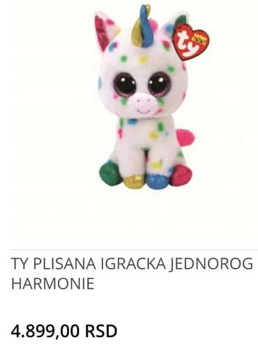 svetleca haljina za devojcice: TY BEANIE BOOS jednorog original plisana igracka Harmony. Ogromna — 3