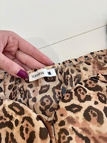 versace sandale: Lepršava mini haljina sa animal (leopard) printom – Terranova — 3