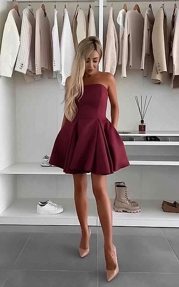 sako s: 🔥Koktel haljina bez bretela – raskošna mini silueta sa punim kružnim — 2