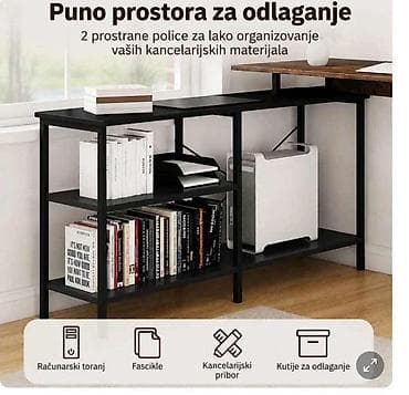 prodajem ormar: Kancelarijski sto sa policama ugaoni - 13500din Boja : Rustik braon — 4