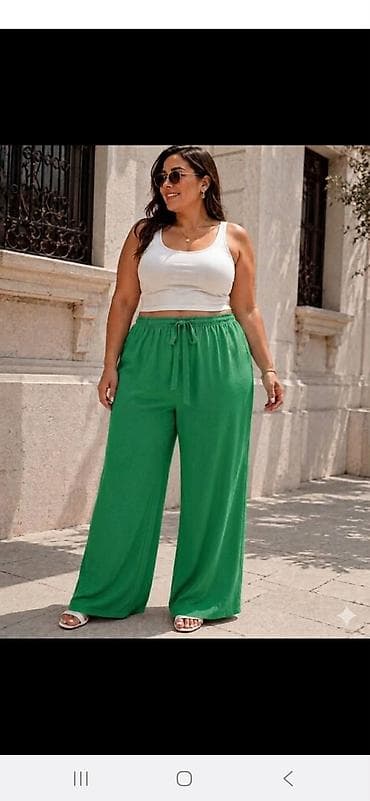 casio beograd: Pantalone siroke sa elasticnim pojasem i uckurom za — 4