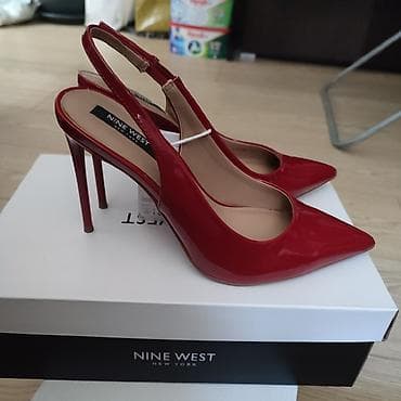 ara obuća beograd: Nine West ženske lakovane salonke sa otvorenom petom u crvenoj boji — 2