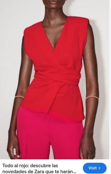 dugacke kosulje: Zara, XS (EU 34), Polyester, Single-colored, color - Red — 7