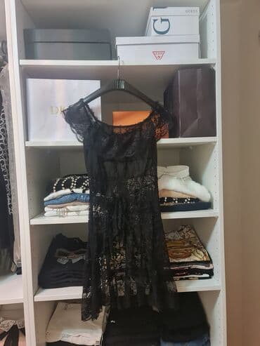 Women's Clothing: Crna čipkana haljina - Model: romantična, providna čipka sa floralnim — 3