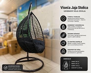 drvene visece zardinjere: 16990din 🌟 Viseća jaje ljuljaska – savršen spoj udobnosti i modernog — 4