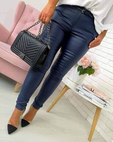 kozne helanke za punije: Hit pantalone od eko koze za puniji i vitkiji stas u puno lepih boja - — 8