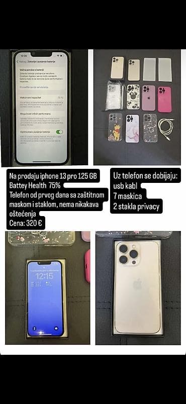 iphone cene: IPhone 13 Pro, 128 GB - Health baterije: 75% - Uređaj od prvog dana — 1