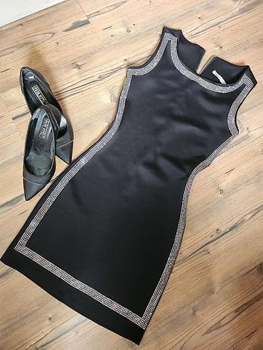 svecane haljine niš: Crna elegantna haljina bez rukava – Fervente, veličina 38 - Boja — 4