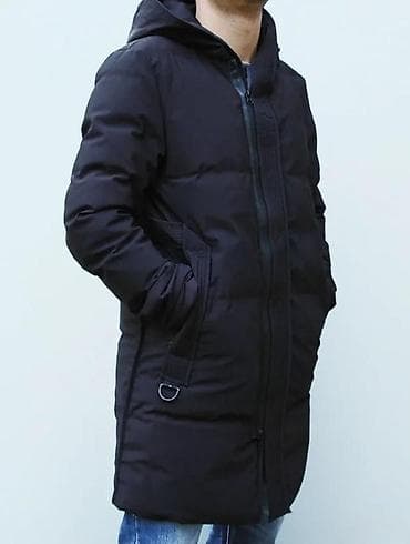 rozi sako kombinacije: Muška zimska parka – crna - Duža parka kroja do sredine butina za — 3