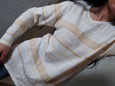 Women's Sweaters, Cardigans: Dzemper tunika C&A, belo nude oker, S/M — 4
