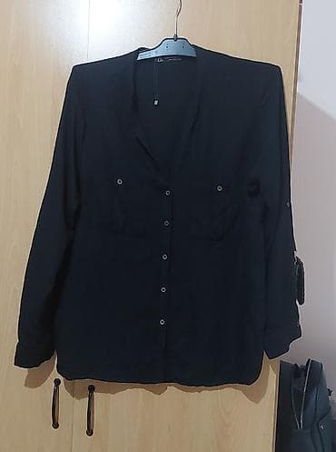 Crna ženska košulja/bluza dugih rukava - Boja: crna - Model: klasična