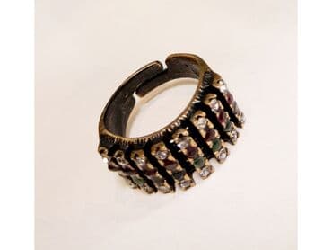 bvlgari prsten: Prsten sa žadom, cirkonom i češkim granatom Galvanizovan Obim — 2