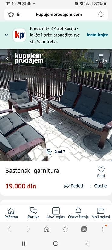 uradi sam sto i stolice za bastu: Baštenska garnitura Komplet udobnog spoljašnjeg nameštaja sa drvenim — 2