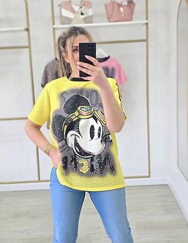 Women's T-shirts and tops: Ženske oversized majice sa Mickey printom. Kratki rukav,okrugli izrez — 3