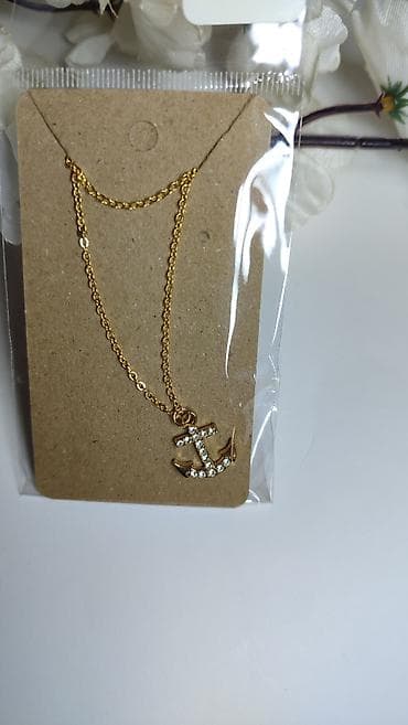 ogrlica krstic: Zlatna ogrlica sa priveškom sidra - Materijal: legura u zlatnoj boji — 3