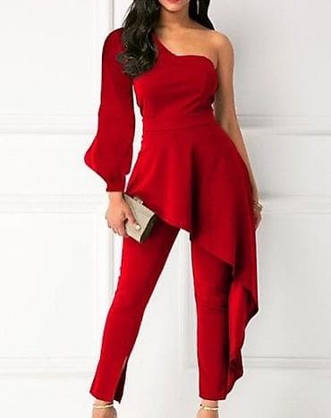 Komplet bluza u pero na jedan rukav i pantalone rasecene