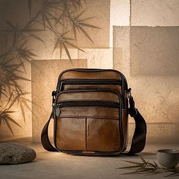 kape sa naocarima: Muška crossbody torbica – kompaktna i praktična - Materijal: prirodna — 2