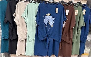 crne letnje pantalone: Komplet bluza i pantalone širokog kroja za punije dame. - — 2
