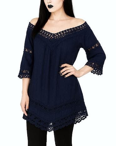 Kao Nova Slatka teget bluza šupljikava Slatka letnja teget bluza