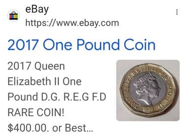 magnet za ribolov: Britanska kovanica od 1 funte (one pound), godina 2017. - Tip — 3