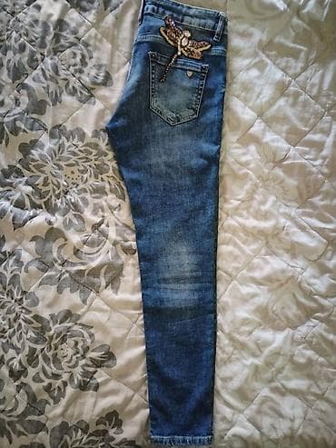 turska torba: Ženske farmerke Euro Fashion – skinny kroj sa detaljima - Boja — 3