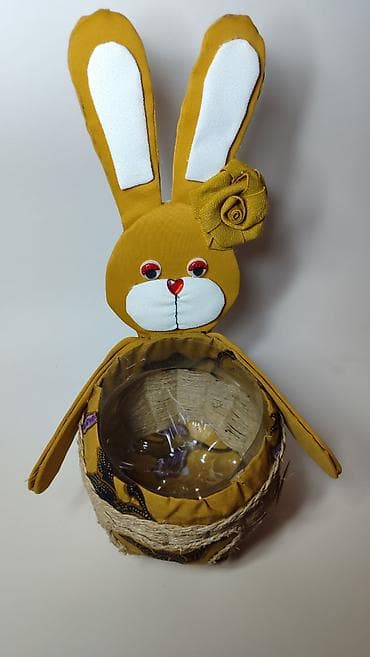 Slike i ramovi: Dekorativna korpa u obliku zeke - Ručno rađena korpica sa glavom i — 3