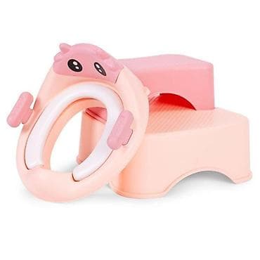 roze haljina zara: Adapter za WC šolju sa stepenicama i platformom za decu, roze, ECOTOYS — 3