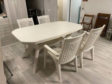 Garden set, Plastic, color - White, Used