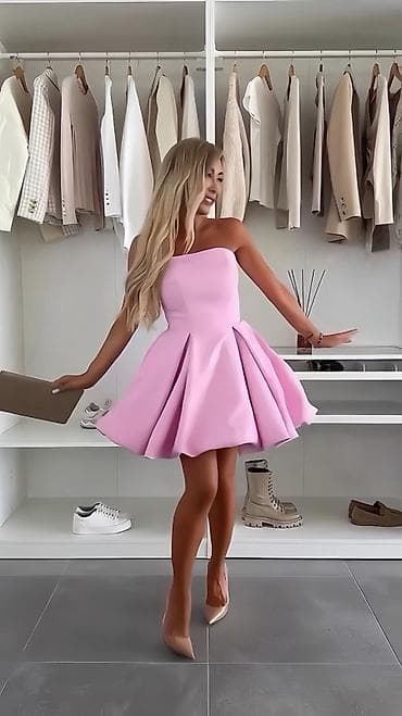 sako s: 🔥Koktel haljina bez bretela – raskošna mini silueta sa punim kružnim — 1