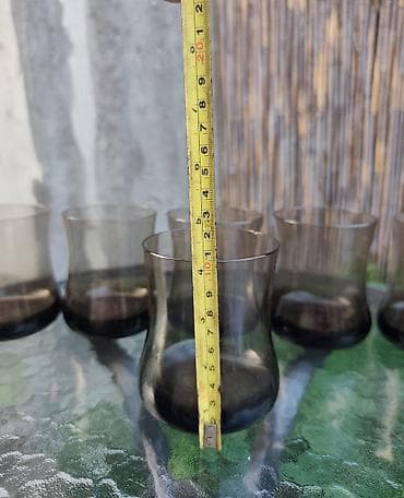 teflon za peglu: Vintage set čaša od dimljenog stakla (Smoky glass) - 6 kom ​Na prodaju — 3