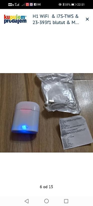 Bežične Bluetooth slušalice i7S TWS sa punjač-kutijom - Model: i7S