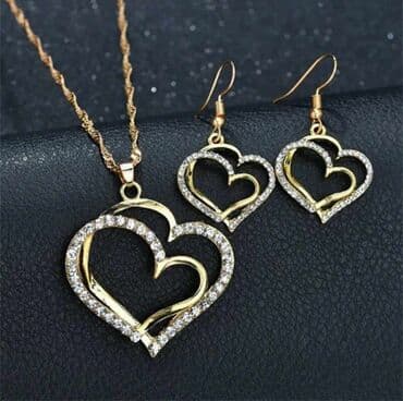 srebrne ogrlice sa cirkonima: Set: Earrings, Necklace — 2