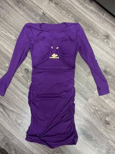 srebrna haljina kakve cipele: S (EU 36), color - Purple, Evening, Long sleeves — 1