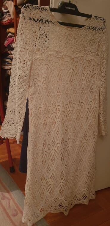 c a haljine 2022: Massimo Dutti S (EU 36), color - Beige, Cocktail, Long sleeves — 6