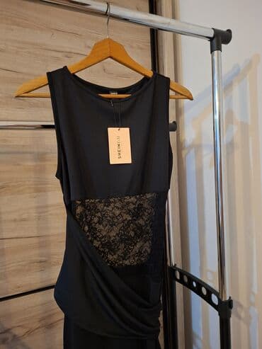 zara helanke sa prorezom: L (EU 40), color - Black, Evening, Without sleeves — 1
