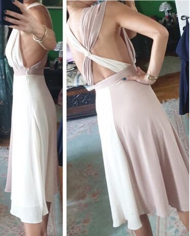 kaput sa dva lica: S (EU 36), color - Beige, Evening, With the straps — 1